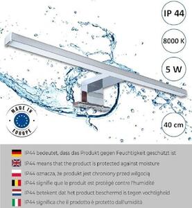 Zrcadlová skříňka 60x50 cm, bílá, koupelnová skříňka s policemi, koupelnové zrcadlo, nástěnná skříňka s LED osvětlením - pravá strana