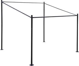 Pergola | Rozměry (v x š x h): 284 x 310 x 295 cm | Pergola, zahradní altán, stříška pro terasu | Nosná konstrukce | Ocelová konstrukce | Černá barva