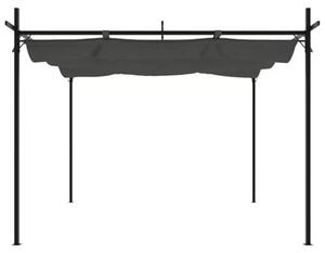 Pergola s posuvnou střechou, barva antracit, rozměry 295x292x230 cm, vhodná pro zastřešení terasy, altánu, ochrana terasy před sluncem, zastřešení terasy, zastřešení balkonu, odolná vůči povětrnostním vlivům - 360116