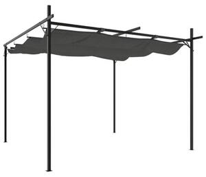 Pergola s posuvnou střechou, barva antracit, rozměry 295x292x230 cm, vhodná pro zastřešení terasy, altánu, ochrana terasy před sluncem, zastřešení terasy, zastřešení balkonu, odolná vůči povětrnostním vlivům - 360116