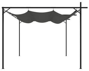 Pergola s posuvnou střechou, barva antracit, rozměry 295x292x230 cm, vhodná pro zastřešení terasy, altánu, ochrana terasy před sluncem, zastřešení terasy, zastřešení balkonu, odolná vůči povětrnostním vlivům - 360116
