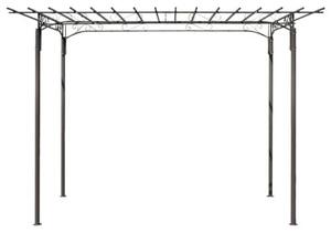 Ocelový pavilón, zahradní altán, zahradní domek, pergola, antracitová barva, rozměry 190x320 cm, odolné proti povětrnostním vlivům, vhodné pro růže a popínavé rostliny, pergola, opěrný systém, posezení, balkon, terasa