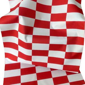 Venkovní látka Pergola (Oxford), 200 g/m², šíře 160 cm, bílo-červená šachovnice 5x10 cm