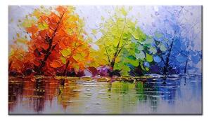 Ručně malovaný obraz na stěnu STROMY - 130x70 cm