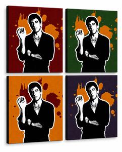 Ručně malovaný obraz POP Art Scarface - AL PACINO 4 díly al36 - AL PACINO 4 dílný al36 - 60x60 cm