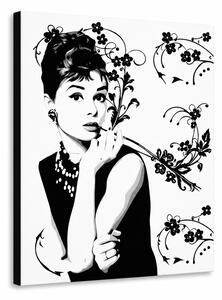 Ručně malovaný obraz POP Art Sleva -15% Audrey Hepburn ah4 - 60x80 cm