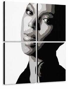Ručně malovaný obraz POP Art BEYONCÉ 4 dílná bey - 60x60 cm