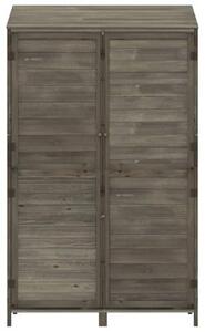 Skladovací budka antracitová, rozměry 102x52x174,5 cm, masivní dřevo smrk, zahradní domek, skladovací budka, kryt na kola, vhodná do zahrady, na dvorek, terasu nebo trávník. 152192