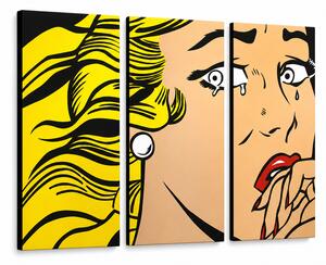 Ručně malovaný obraz POP Art LICHTENSTEIN 3 díly li3/x2 - 60x40 cm