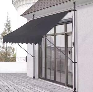 ModernHOME Výškově nastavitelná, voděodolná balkónová/terasová sluneční clona AW-016 GREY