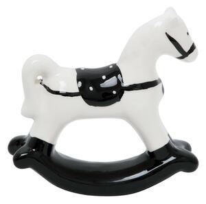 Dekorativní figurka černo-bílý HOUPACÍ KŮŇ 14 cm