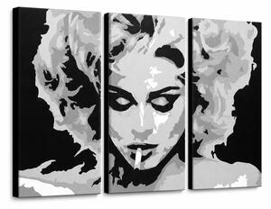 Ručně malovaný obraz POP Art MADONNA 3 díly ma2 - 60x40 cm