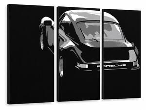 Ručně malovaný obraz POP Art s motivem PORSCHE 911, 3 díly, por4 - 60x40 cm