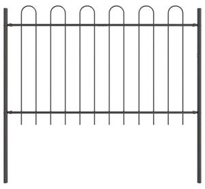 Plotový panel, 4 kusy, šedá barva, ocel s práškovým nástřikem, rozměry 6,8 x 1 metr, ochranný panel z kovové mříže pro terasu, zahradu, předzahrádku, odolný proti povětrnostním vlivům, snadno sestavitelný plot s nerezovým rámem