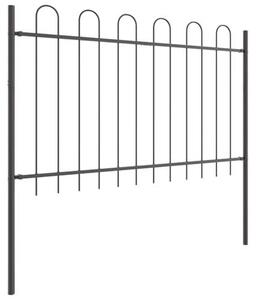 Plotový panel, 4 kusy, šedá barva, ocel s práškovým nástřikem, rozměry 6,8 x 1 metr, ochranný panel z kovové mříže pro terasu, zahradu, předzahrádku, odolný proti povětrnostním vlivům, snadno sestavitelný plot s nerezovým rámem