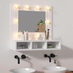 Zrcadlová skříňka s LED osvětlením, bílá, rozměry 60 x 31,5 x 62 cm. Zrcadlová skříňka do koupelny s osvětlením. Zrcadlové skříňky do koupelny. Zrcadlo do koupelny, skříňka