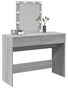 Toaletní stolek s LED osvětlením, barva šedá Sonoma, rozměry 100x40x130 cm. Moderní toaletní stolek do ložnice