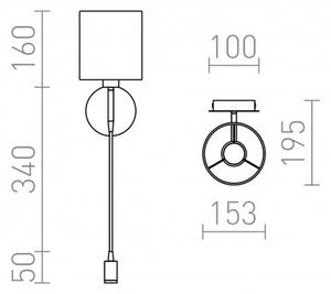 VERSA nástěnná se stínidlem bílá matný nikl 230V E27+ LED 60+3W - RED - DESIGN RENDL