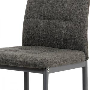 Jídelní židle, potah šedá látka, kov antracitový matný lak DCL-397 GREY2