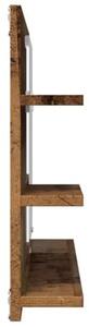 Zrcadlo do koupelny s úložnými prostory, vzhled starého dřeva, materiál: dřevovláknitá deska, rozměry: 90 x 11 x 45 cm, montáž na zeď. Koupelnový nábytek s úložným prostorem, vhodný do koupelen, toalet a jako podstavec pod umyvadlo