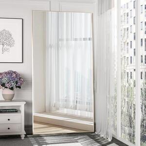 Zrcadlo do celé postavy, rozměry 180 x 80 cm, stojací zrcadlo, velké zrcadlo, obdélníkové zrcadlo vhodné do ložnice, rám z hliníkové slitiny, možnost zavěšení nebo umístění na podlaze