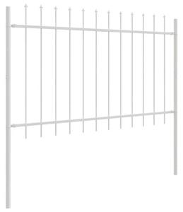 Plotový panel, 5 kusů, bílý, rozměry 8,5 x 1 metr, ocelový plotový panel s práškovou povrchovou úpravou, vhodný jako clona, kovová mříž, pro terasu, zahradu