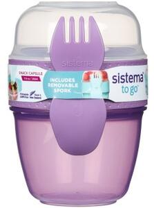 SISTEMA Krabička na jogurt a müsli, 2 komory+lžíce, SISTEMA, mix barev Barva krabiček SISTEMA: Modrá
