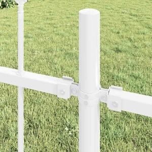 Plotový panel, 5 kusů, bílý, rozměry 8,5 x 1 metr, ocelový plotový panel s práškovou povrchovou úpravou, vhodný jako clona, kovová mříž, pro terasu, zahradu
