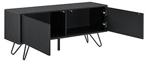 Příborník Bollebygd se 2 skříňovými dveřmi 46,5x110x30cm Komoda Nástěnná skříňka Skříňka do obývacího pokoje Kovový rám černá