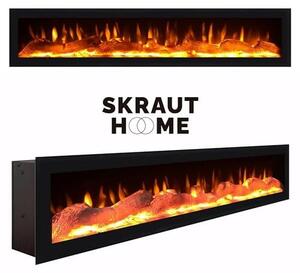| TV stolek, nízká komoda | do obývacího pokoje a jídelny | 150x45x35 cm | Pro televizory do velikosti 65" | Elektrický krb. Rozměry | Moderní styl | Dub, černá barva