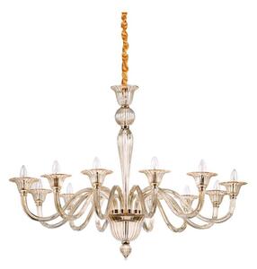 Ideal Lux - Lustr na řetězu BRIGITTA 12xE14/40W/230V pr. 120 cm mosaz