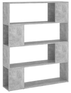 Knihovna / dělicí stěna betonově šedá 100 x 24 x 124 cm