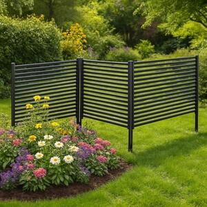 Kovový plot, kompletní sada 3 kusů. Ochranný plot, rozměry 270 x 124 cm. Ochrana balkonu, plot z panelů, bariéra proti zvířatům, plot jako ochrana pro terasu a zahradu
