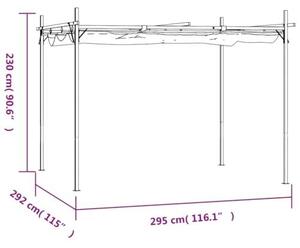 Stříška na terasu se sklopnou střechou OLIMP | Antracitová barva, rozměry 295x292x230 cm | Pergola, zahradní altán, opěrka pro rostliny, ochrana proti slunci, zahradní pergola, zahradní altán se stříškou
