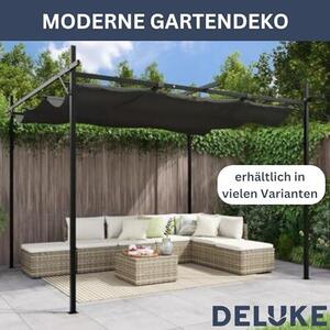 Stříška na terasu se sklopnou střechou OLIMP | Antracitová barva, rozměry 295x292x230 cm | Pergola, zahradní altán, opěrka pro rostliny, ochrana proti slunci, zahradní pergola, zahradní altán se stříškou