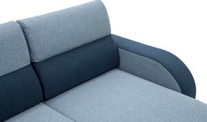 Modrá rohová sedací souprava se 2 úložnými prostory DUO
