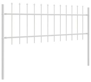 Plotový panel, 5 kusů, bílý, rozměry 8,5 x 0,6 m. Ocelový plotový panel s práškovým nástřikem, kovová mříž, clona pro terasu, předzahrádku nebo pozemek. Robustní design s lamelami a povrchem odolným proti korozi