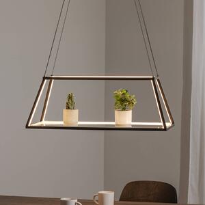 Lucande LED závěsné svítidlo Mensola, černá, hliník, 75 cm, stmívatelný, Černá, Obývací pokoj / jídelna, Hliník, Moderní