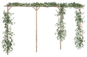 Pergola z bambusu, rozměry 385 x 40 x 205 cm, vhodná do zahrady, na terasu nebo do venkovních prostor