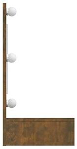 Zrcadlová skříňka s LED osvětlením, Imitace "kouřová dubová", rozměry 90 x 31,5 x 62 cm. Zrcadlová skříňka do koupelny s osvětlením. Zrcadlové skříňky do koupelny. Zrcadlo do koupelny, skříňka