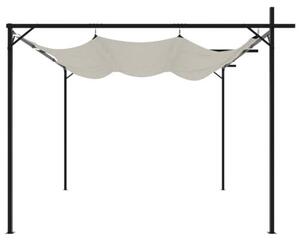 Pergola s posuvnou střechou, barva krémová, rozměry 295x292x230 cm - Krytá terasa s kovovou konstrukcí z oceli a hliníku, flexibilní stínidlo pro zahradu a terasu