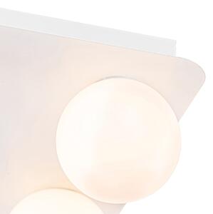 Moderní koupelnové stropní svítidlo bílé čtvercové 4-světlo - Cederic