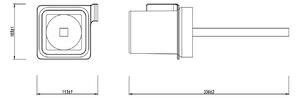 FDesign Piazza szczotka toaletowa ścienna czarny mat/szkło mleczne FD6-PZA-06-22