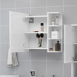 Zrcadlová skříňka, skříňka do koupelny, bílá, rozměry 62,5 x 20,5 x 64 cm, materiál: dřevovláknitá deska, vhodná do obývacího pokoje, jídelny, koupelny, předsíně, toalety, recepce