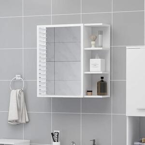 Zrcadlová skříňka, skříňka do koupelny, bílá, rozměry 62,5 x 20,5 x 64 cm, materiál: dřevovláknitá deska, vhodná do obývacího pokoje, jídelny, koupelny, předsíně, toalety, recepce