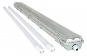 BERGE Prachotěsné svítidlo + 2x LED trubice High Lumen - T8 - 120cm - 18W - studena bílá - 4680Lm