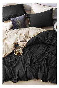 Černo-krémové bavlněné povlečení na dvoulůžko/prodloužené s prostěradlem 200x220 cm – Mila Home