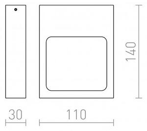 LEA nástěnná černá 230V LED 6W 3000K - RED - DESIGN RENDL