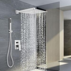 Sprchový systém Regendusche s baterií, kompletní sada sprchové armatury. Sprchový systém pro montáž na stěnu. Sprchová garnitura s ruční sprchovou hlavicí pro koupelnu. Sprchový set s nastavitelným držákem sprchy (30 cm)