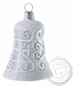 Vánoční zvonek s bílým dekorem
